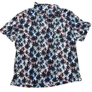 Amscan Tropical Button Up  XL Men's Hawaiian Shirt Palm Tree